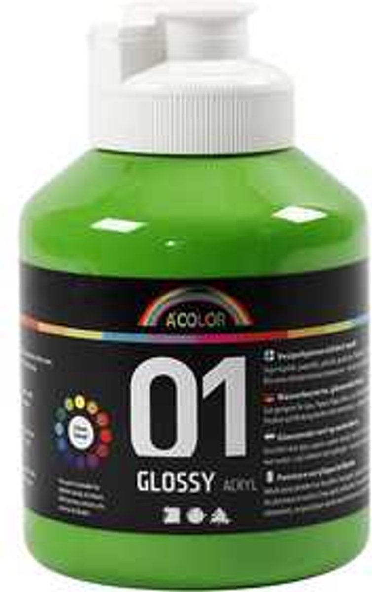 A-Color acrylverf, lichtgroen, 01 - glossy, 500ml [HOB-32026]